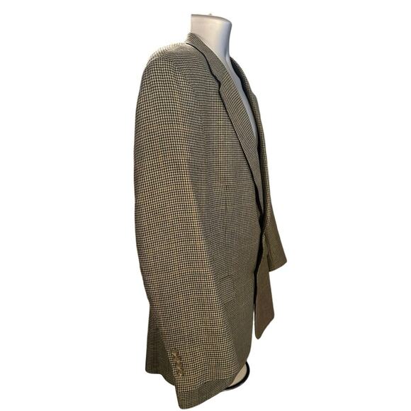 Jos. A Bank Tan and Blue Houndstooth Silk Wool Classic Blazer Size 44R - Picture 2 of 9